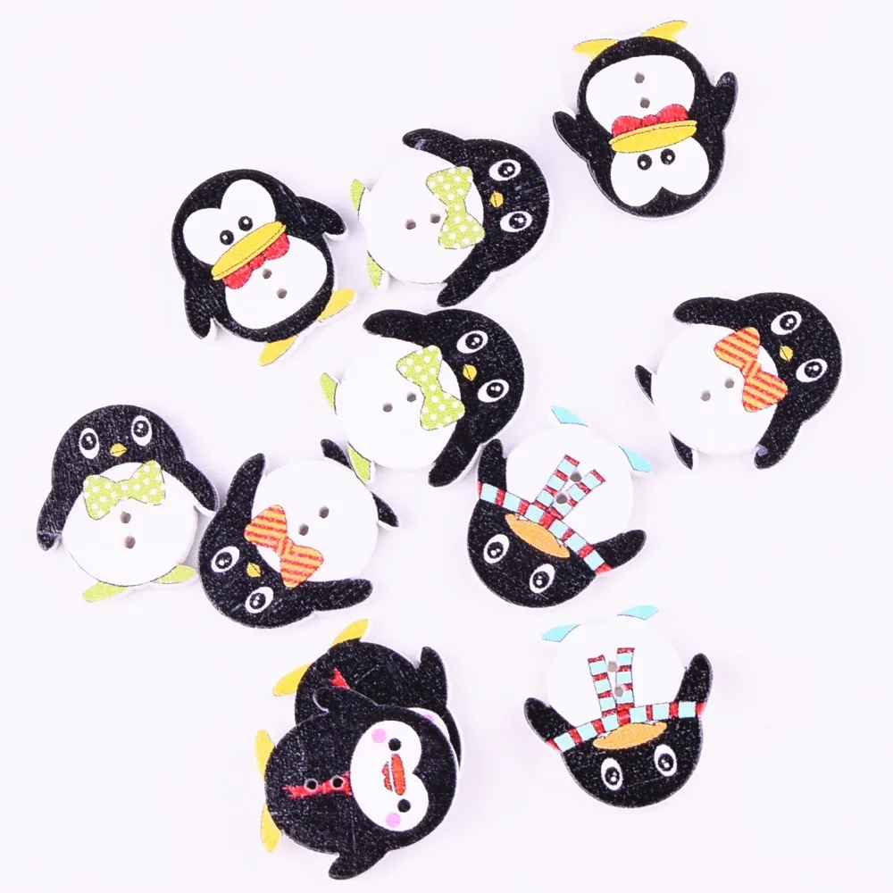 50 шт. украшения деревянные пуговицы для скрапбукинга принадлежности Пингвин