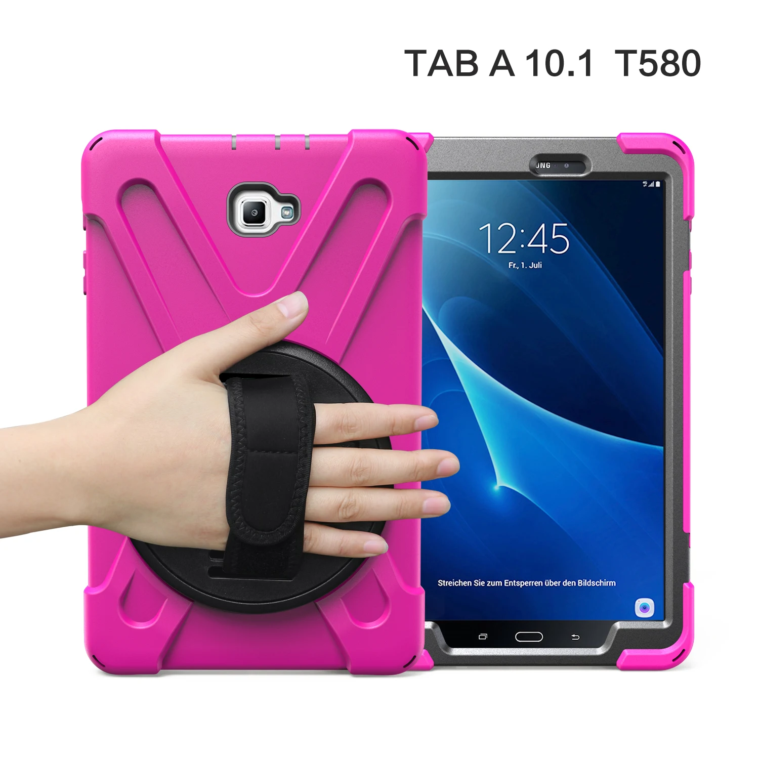 Бронированный чехол для samsung Galaxy Tab A A6 10,1 SM-T580 T585 с ремешком на руку вращающийся на 360 чехол-подставка для samsung T580 T585 чехол
