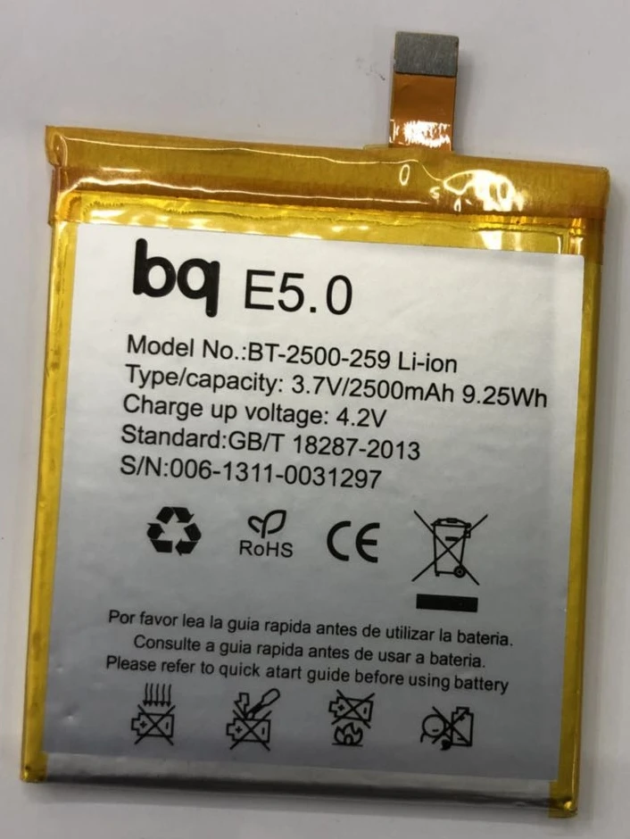 BT-2500-259 литий-ионный аккумулятор 2500 мАч для BQ Aquaris E5.0 E5 FHD E 5 HD батареи мобильных