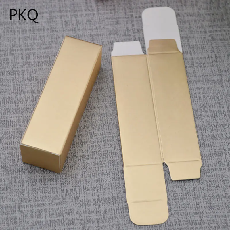 100pcs New Gold Kraft Paper Box 350gsm Cardboard Lipstick Boxes Small Gift Packaging Box Essential oil bottle/Tube Storage Box