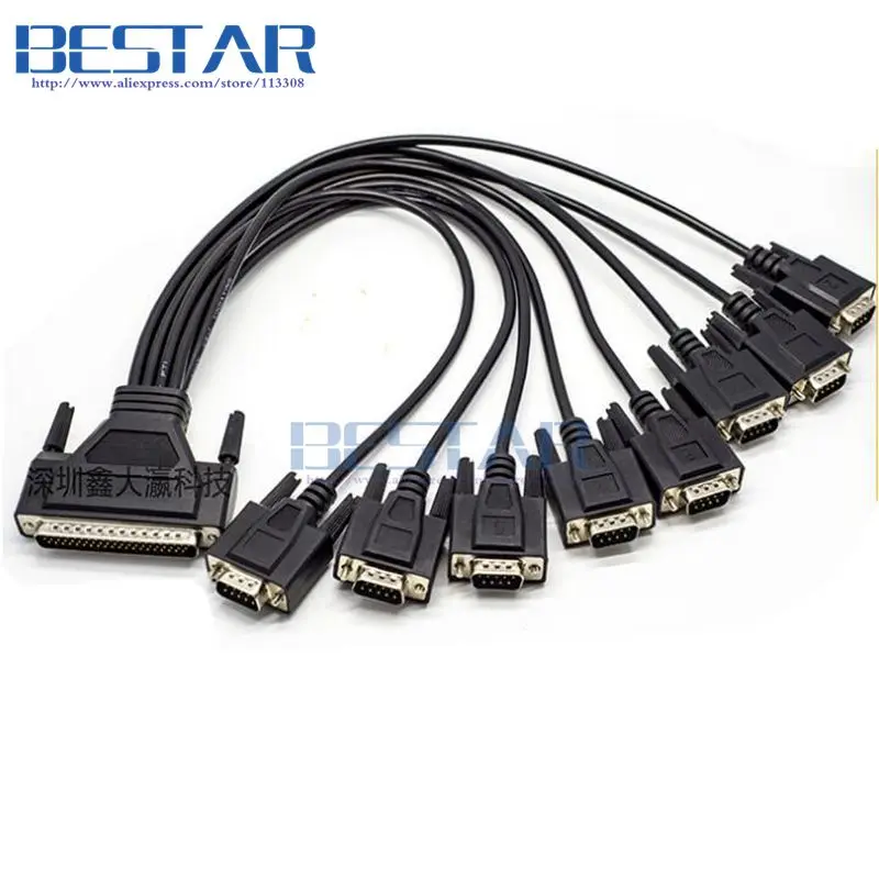 DB62 дБ 62 контактный штекер на 8 * DB9 9PIN X папа адаптер Разъем Последовательный порт