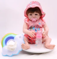 new arrival 22 inch full body silicone reborn baby girl doll babies bebe bathe accompanying toy birthday gift brinquedos juguete