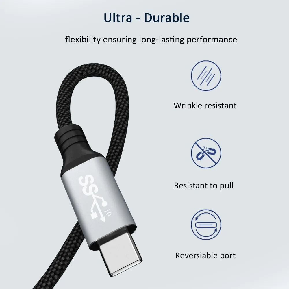 ICZI usb type C кабель 2 в упаковке Плетеный нейлон USB к 3 0 1 м + Быстрая зарядка данных для