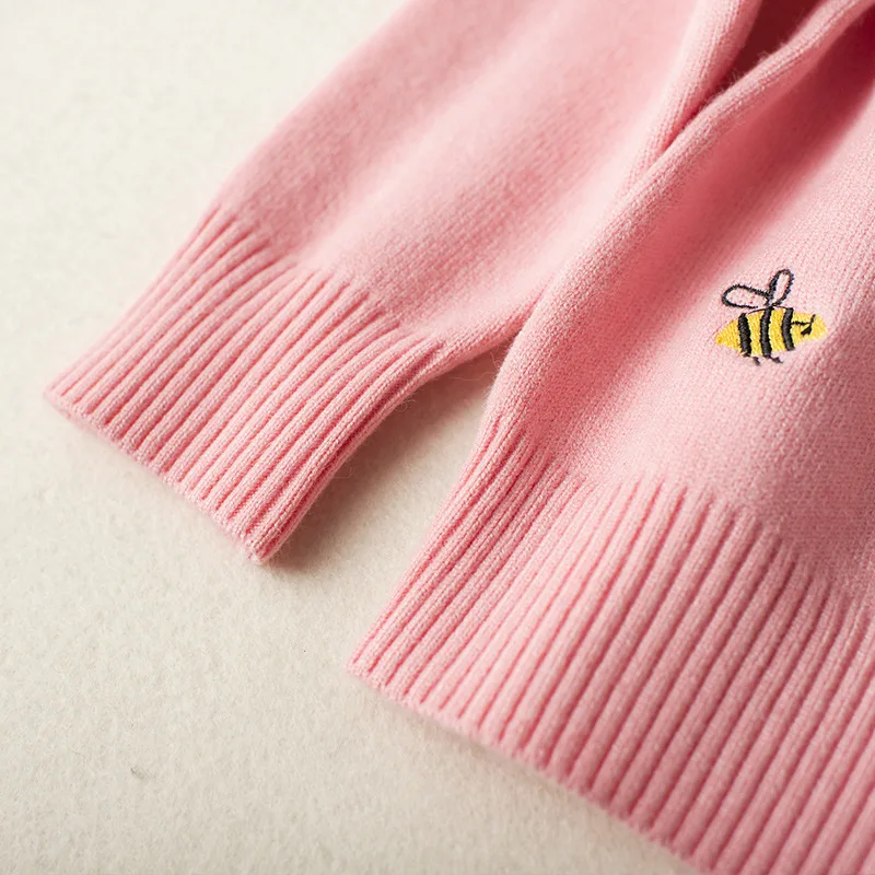 

2018 New Spring Autumn Baby Girl Clothes Knitted Cartoon Pattern Embroidery Sweaters Cardigan Outerwear Warm Children Clothing
