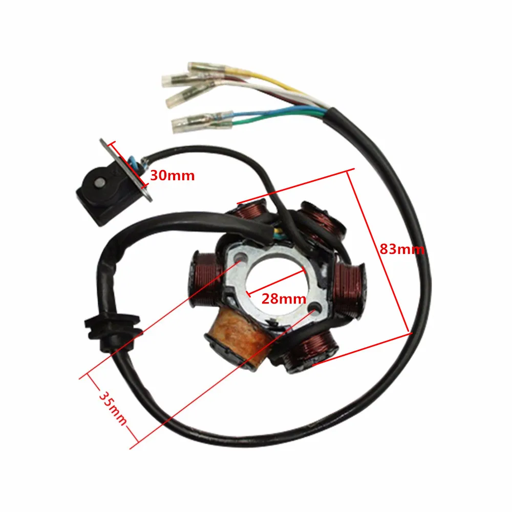GOOFIT 6 катушка статора генератор зажигания для GY6 50cc 70cc 90cc 110cc 125cc Мопед ATV Байк K079