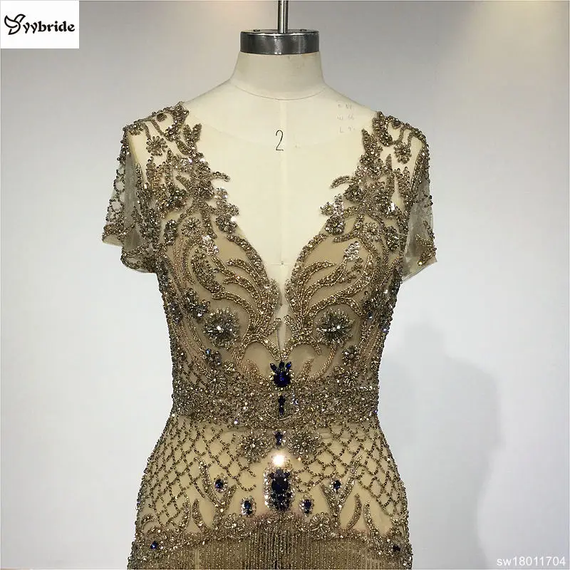 Yybride новые роскошные сексуальные женские вечерние платья золотого цвета ручная