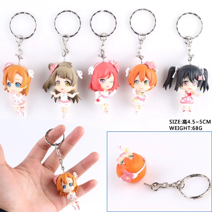 5 шт./компл. Love Live Lovelive фигурка Мини Q версия экшн телефон ремень/набор брелоков