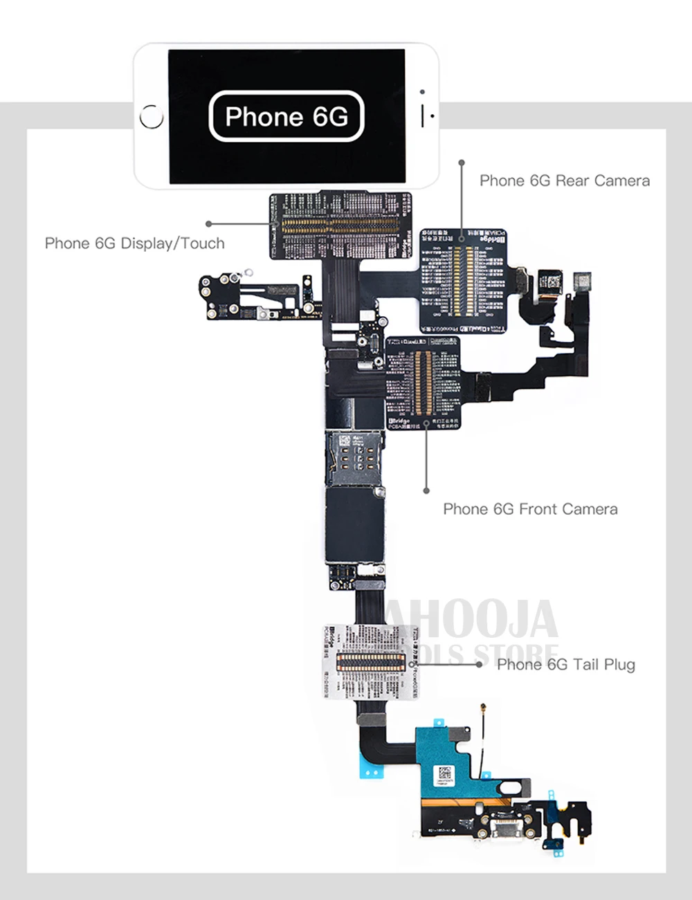 IBridge измерительный гибкий кабель для iPhone 6 6P 6S 6SP 7 7P 8 X материнская плата запасные штифты Сопротивление Напряжение тест сигнала удлинитель