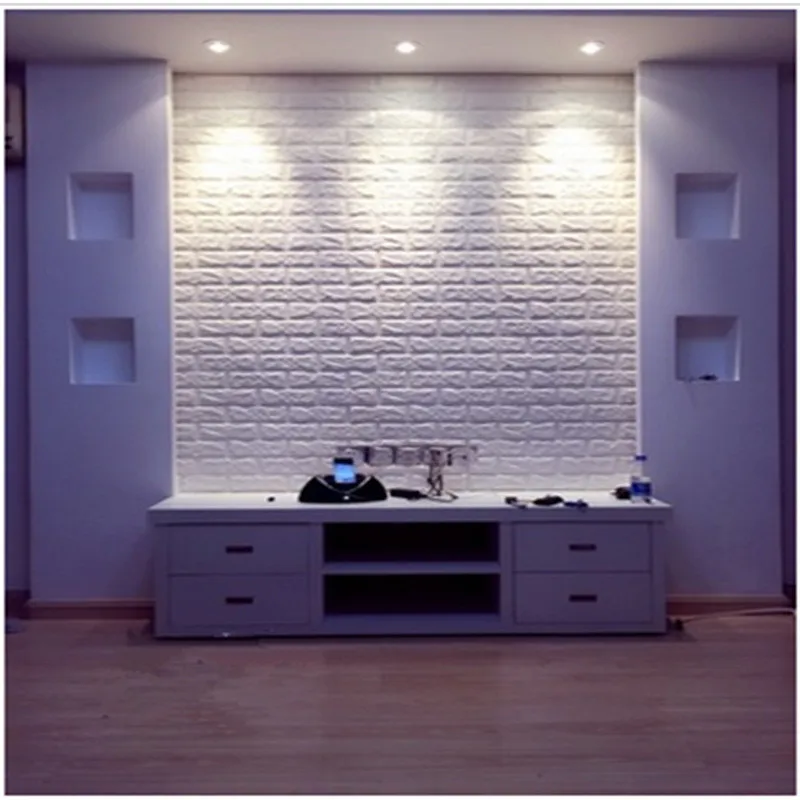 3D каменная кирпичная стена стикер бумажные панели фон текстурированная роспись