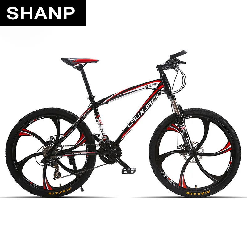 LAUXJACK Горный велосипед стальная рама 24 скорости Shimano 26&quot литые колеса | Спорт и