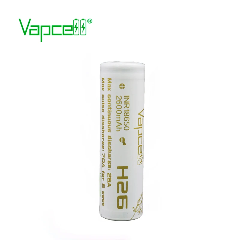 12 шт. Vapcell inr 18650 аккумулятор 2600 мАч 25A максимальный Импульсный разряд 70A для 5