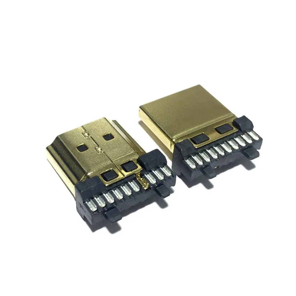 10 шт. сделай сам совместимый с HDMI Тип C Штекерный разъем типа папа 19 контактный PCB +
