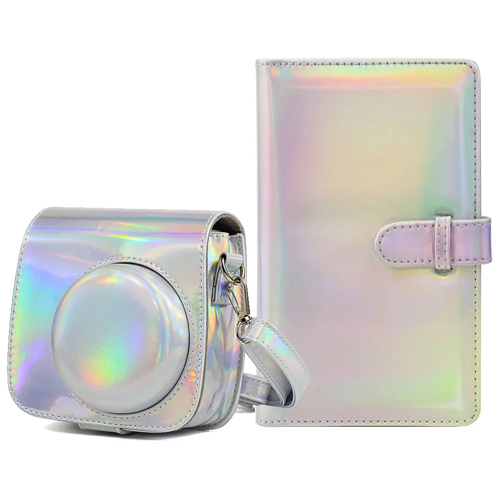 Белая пленка для Fuji Instax Мини 9 8 Камера чехол с 96 карманы 3 дюймов Мини-пленка фотоальбом книги Фотоаппарат моментальной печати аксессуары - Цвет: Holographic Sliver