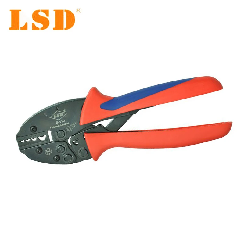 

Crimping hand Tools S-110 for non insualted cable lugs 1-10mm2 17-6AWG ratchet crimper pliers