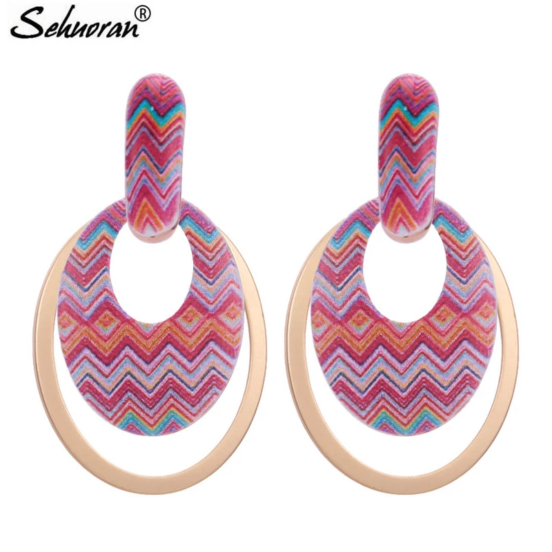 Sehuoran Oorbellen серьги Aretes двухслойные Длинные Мода Brinco мотаться для Для женщин Boheimian