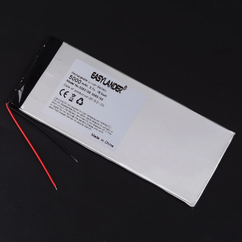 3 7 V 3263156 5000MAH литий-полимерный литий-ионный аккумулятор для 8-дюймового 9-дюймового