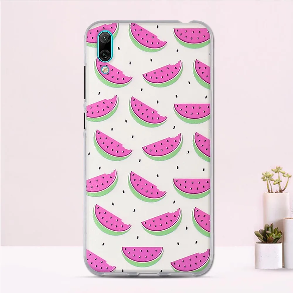 TPU чехол для huawei Enjoy 9 силиконовый Huawe Y7 Pro 2019 задняя крышка с принтом | Мобильные
