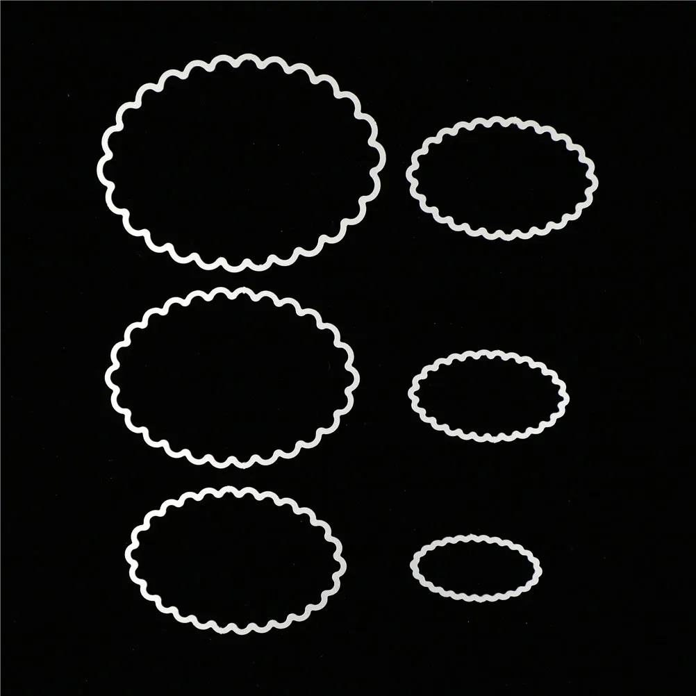 6 шт./компл. ремесло высечки Овальный Круглый круглый каркас металлические резные