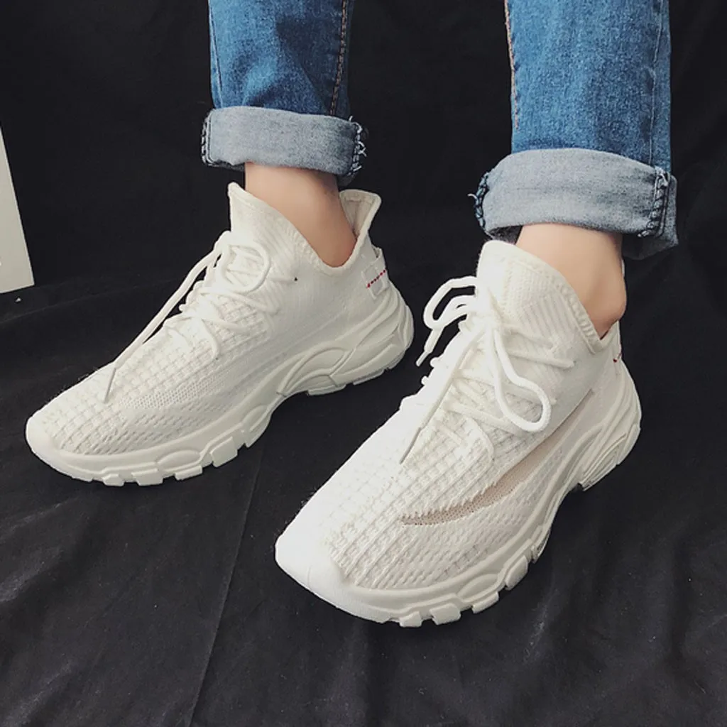 Женские кроссовки на танкетке повседневная обувь высокой платформе для