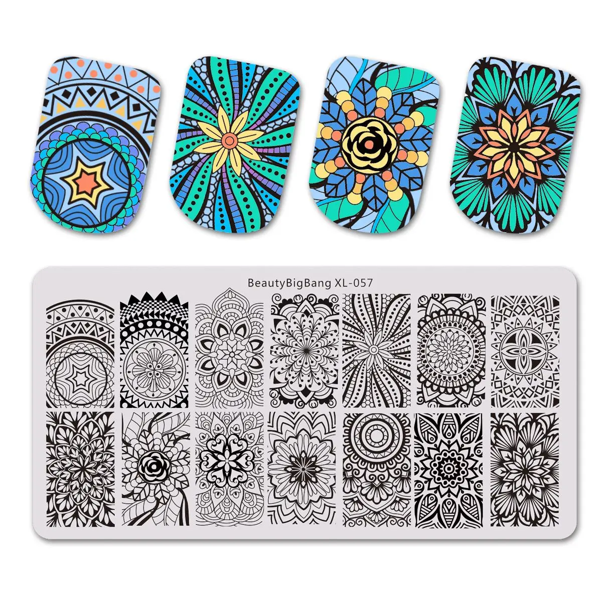 703556408053 BeautyBigBang 6*12 см прямоугольные пластины для штамповки ногтей летние цветочные геометрические трафареты для дизайна ногтей - Цвет: 703556408053