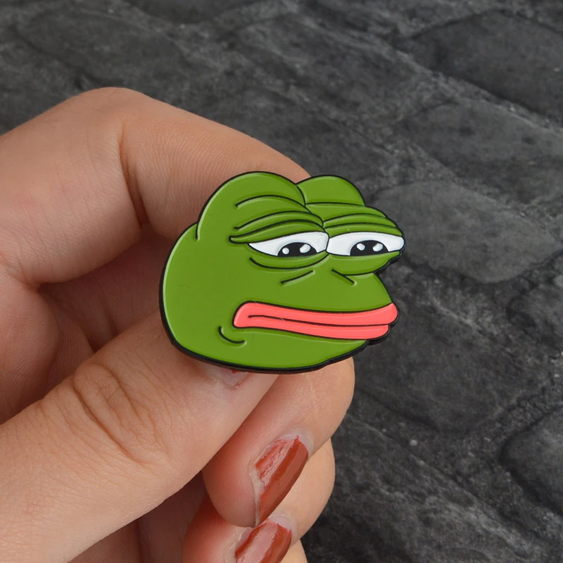 Лягушка Pepe Sad Think Drink Fun Animal джинсовые броши для одежды для женщин эмалированные значки на заказ ювелирные изделия подарки для мужчин