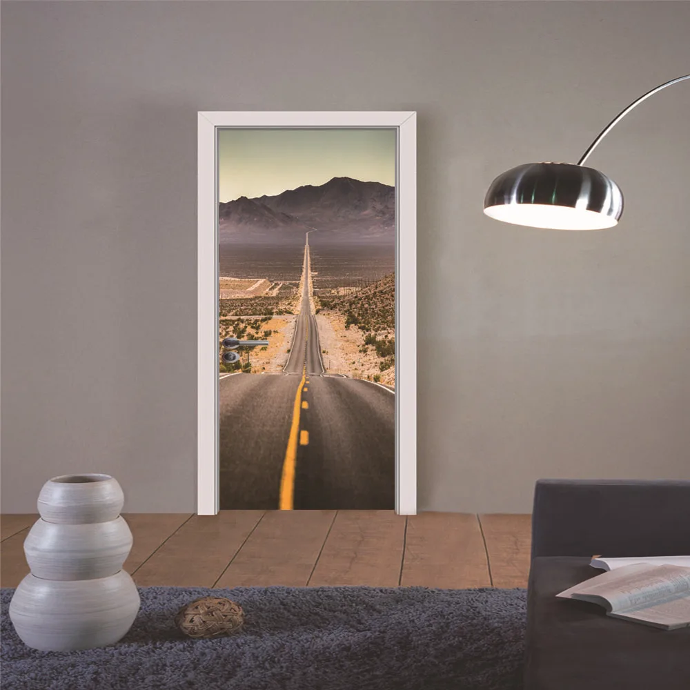 Американский Freeway Route 66 Классическая сцена 3D Мода деколь, художественный Декор настенная оконная дверная Наклейка Съемный Плакат