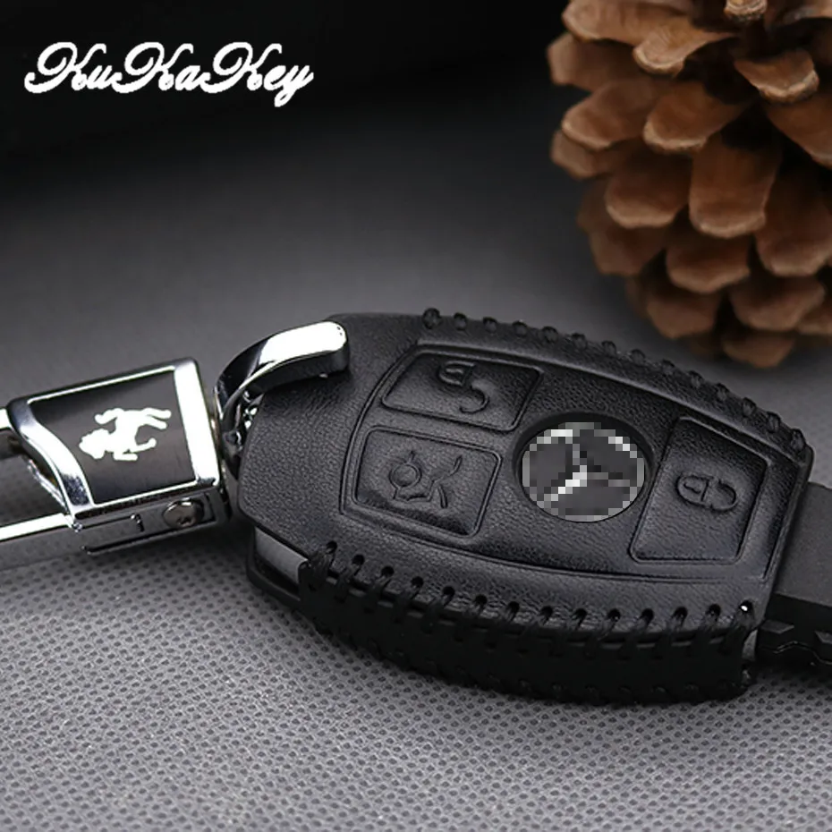 Кожаный чехол для ключей Mercedes Benz W203 W204 W211 CLK C180 E200 AMG C E S Class брелоки держатели