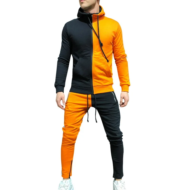set 4 SHUJIN, брендовые новые мужские комплекты, модная Осенняя Лоскутная куртка, спортивный костюм, толстовки+ тренировочные штаны, комплекты из 2 предметов, тонкий спортивный костюм, одежда - Цвет: set 4