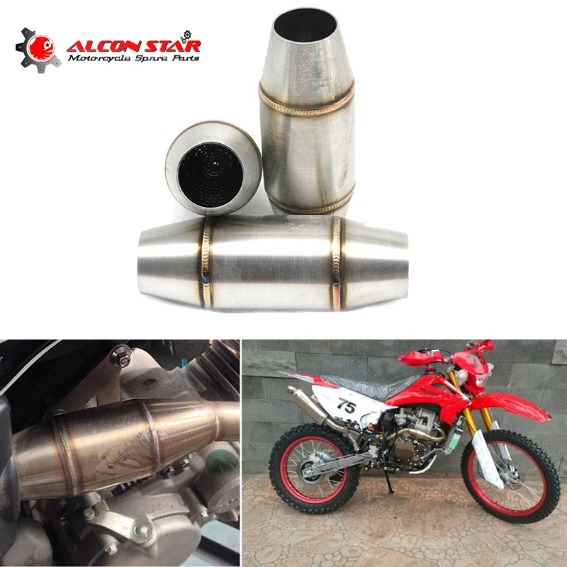 

Alconstar- 36mm Motorcycle Exhaust Pipe Muffler Catalyst Expansion Chamber for CRF RMZ DRZ YZF KXF CRF WRF WR YZ Exhaust