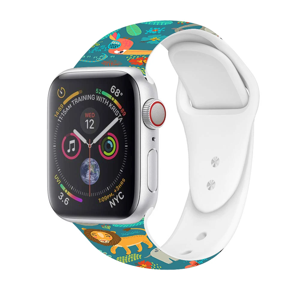 Мягкий силиконовый ремешок для apple watch series 5, 4, 3, 2, 1, iWatch, браслет для apple watch 38 мм, 42 мм, 40 мм, 44 мм, спортивный ремешок