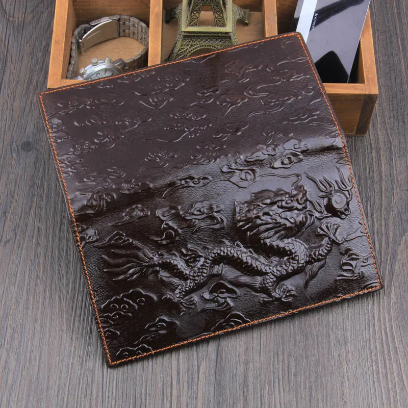Китайский дракон новинка 2018 мужские длинные кошельки 3D из натуральной кожи с