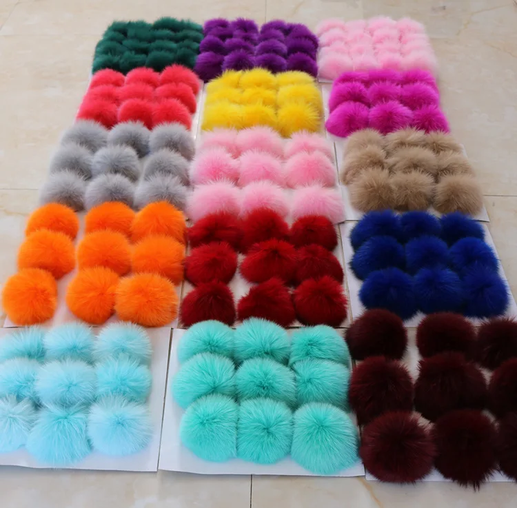 

6 см Модный мягкий пушистый помпон из лисьего меха с эластичной лентой разноцветный для шапки и одежды аксессуары «сделай сам»