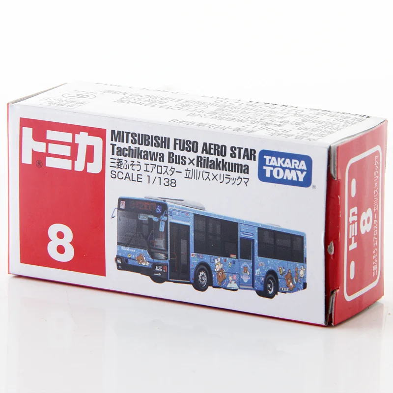 Металлический Игрушечный Автомобиль Takara Tomy Tomica 1/138 Mitsubishi Fuso Aero Star Tachikawa Bus Rilakkuma |