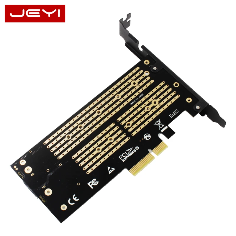 JEYI SK6 M.2 NVMe SSD NGFF к PCIE X4 адаптер M Key B двойная интерфейсная карта Suppor PCI Express 3 0x4 2230 22110