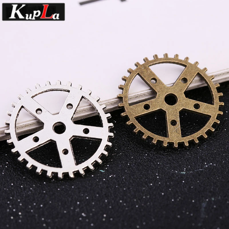 Retro Silver Bronze Винтажные Стимпанк Шестерни Подвески для изготовления ювелирных изделий Классическая мода DIY аксессуары ручной работы механика подвеска шестеренка для ювелирных изделий - Окраска металла: Retro Silver Bronze