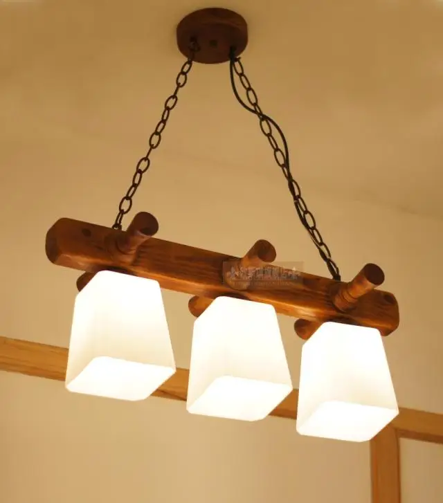 Китайский стиль винтажный деревенский деревянный подвесной светильник