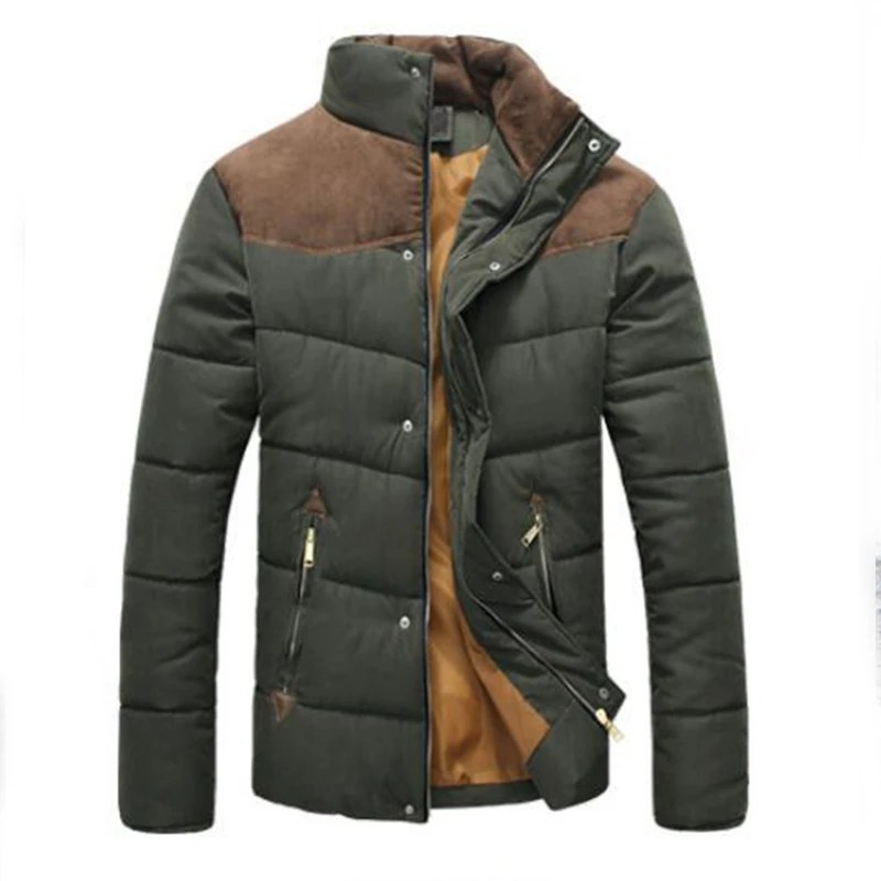 Vantiorango Men Coat New Winter Fashion Thick Stand Collar Pockets Chains Patchwork 3 Colors Overcoat LTT00080 | Мужская одежда