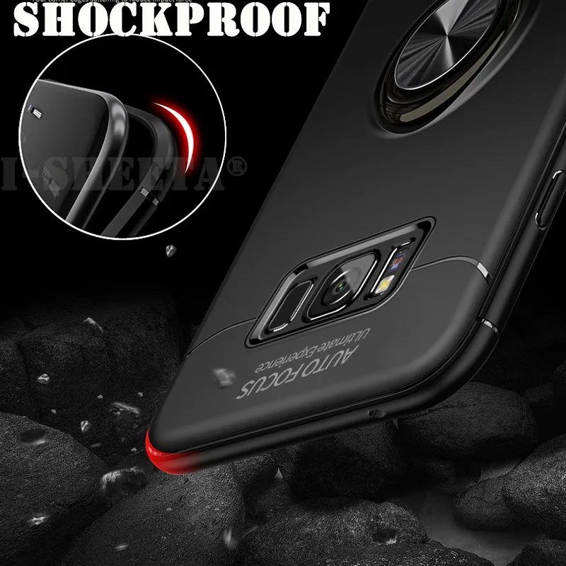 For Samsung Galaxy S8 Plus 360 Magnetic Bracket Finger Holder Stand Matte Soft TPU Case S7 Edge J2 J5 J7 Prime G530 |