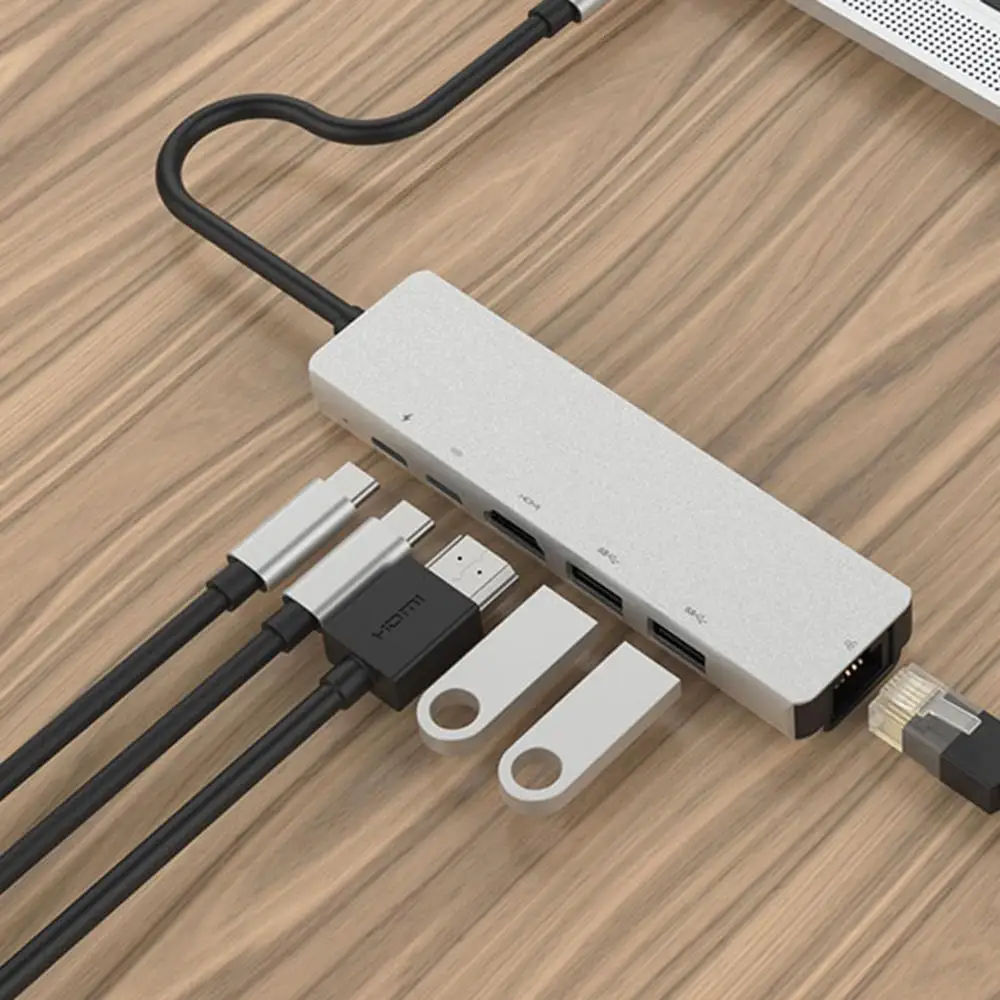 USB C концентратор 9 в 1 адаптер для Ethernet HDMI данных/PD Зарядка 3 Usb 0 SD/TF кардридер/3 5 мм