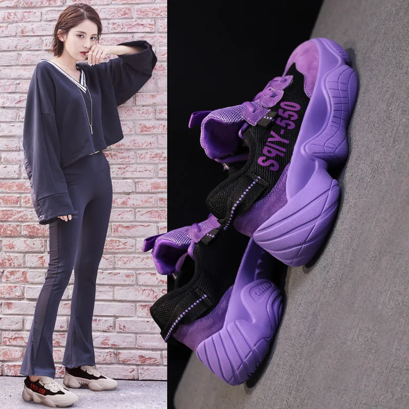 2019 spring new old shoes female European and American style ulzzang wild running fashion sports youth comfortable flat | Обувь