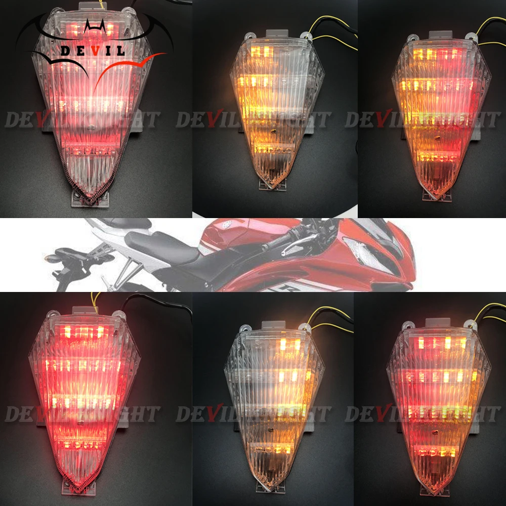 Мотоцикл светильник для Yamaha YZF R6 YZF-R6 06 07 Изменение светодиодный фонарь светильник мотоцикла тормозной светильник с светодиодный указатель поворота аксессуары