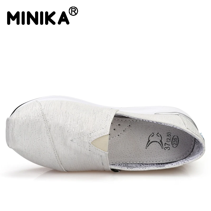 Minika/Новинка 2017 года Женская обувь на плоской платформе Повседневная Молодежная