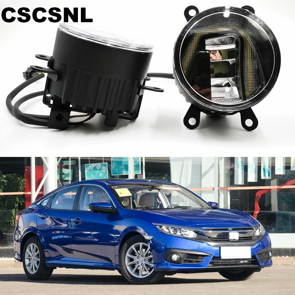 3 в 1 функции авто светодиодный для Honda Civic 2016 2017 2018 DRL Дневной светильник
