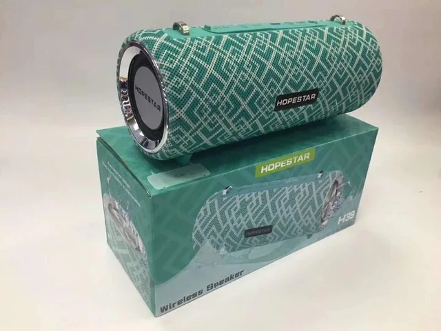 Green Hopestar беспроводной Bluetooth динамик наружные водонепроницаемы переносной динамик Колонка музыкальный плеер Саундбар система центр с fm-радио - Цвет: Green