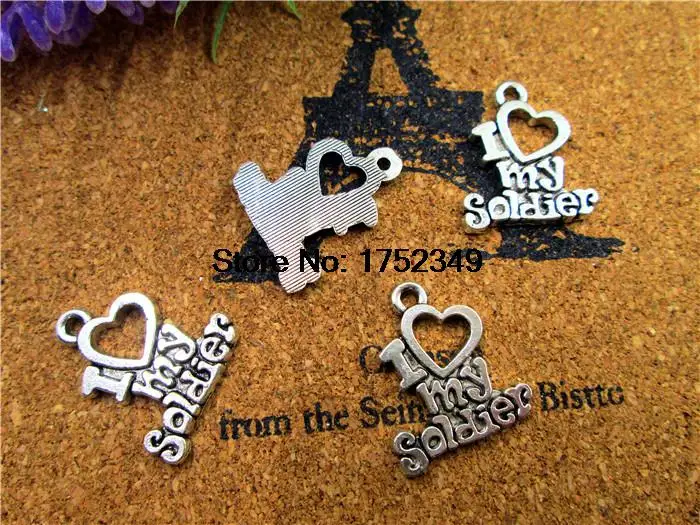 20 шт -- я люблю свой Шарм солдат Античные тибетские серебряные солдатские