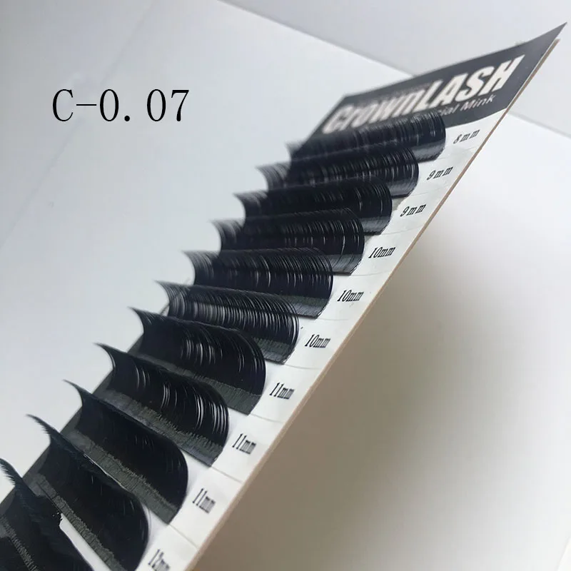 CrownLASH черный 0,05, 0,07 0,10, 0,15, 0,20, 0,25 наращивание ресниц C D 8-13 мм) бусины типа «жемчужины», перламутровый цвет, Размеры Европейский Стандартный Вьющиеся