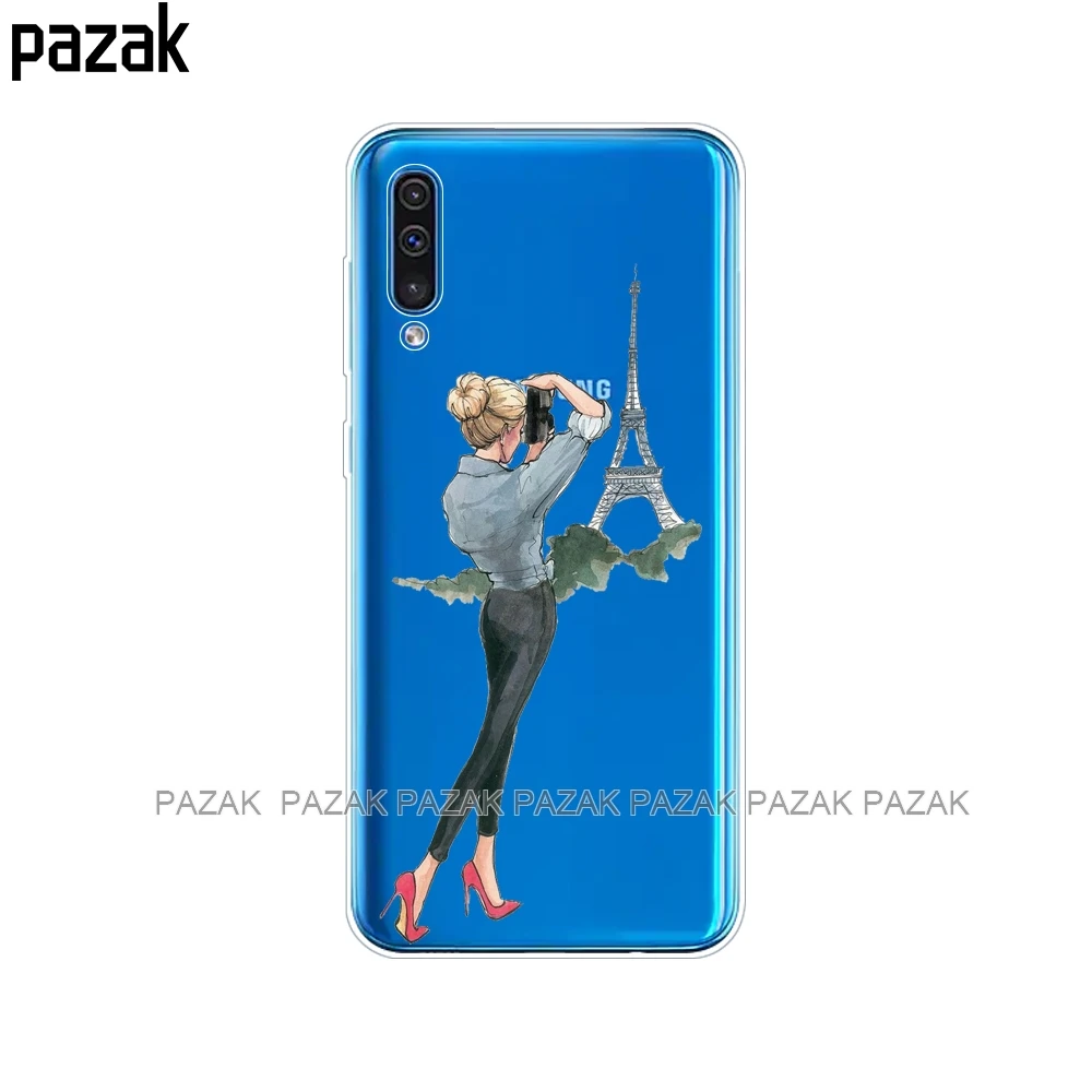 61508 Чехол для Samsung Galaxy A50, силиконовый прозрачный чехол на заднюю панель телефона для Samsung A50 A505 A505F, SM-A505F, мягкий чехол 6,4, чехол, бампер - Цвет: 61508