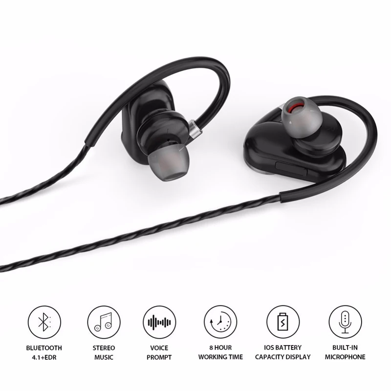 Водонепроницаемые и анти потливые Bluetooth наушники стерео Спортивные Беспроводные