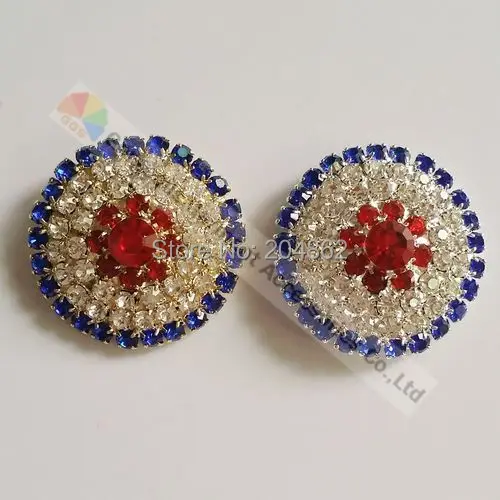 20 шт. 25 мм модные чешские красные и королевские синие стразы кристаллы пуговицы