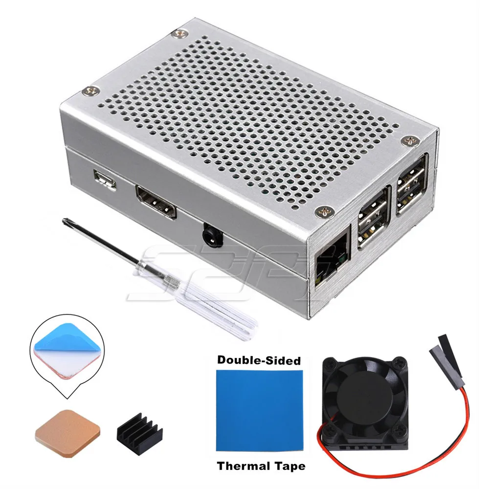 Silver 52Pi Новинка! Алюминий сплав серебристый чехол Корпус Крышка корпуса для Raspberry Pi 3/Pi 2 Модель B/B+ плюс - Цвет: Silver